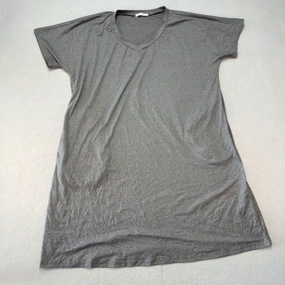 EKOUAER Women's 2XL Gray V Neck Short Sleeve Casual T-Shirt Dress - Picture 1 of 11